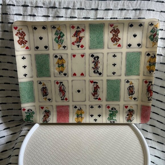 Pierre Frey Playing Cards Deck Tray Plastic Acrylic Vintage Retro Serving Decor - Picture 2 of 6